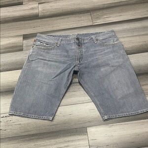 Robin Jeans Blue Gray Shorts  Flap Pockets Black Motorcycle Biker 42